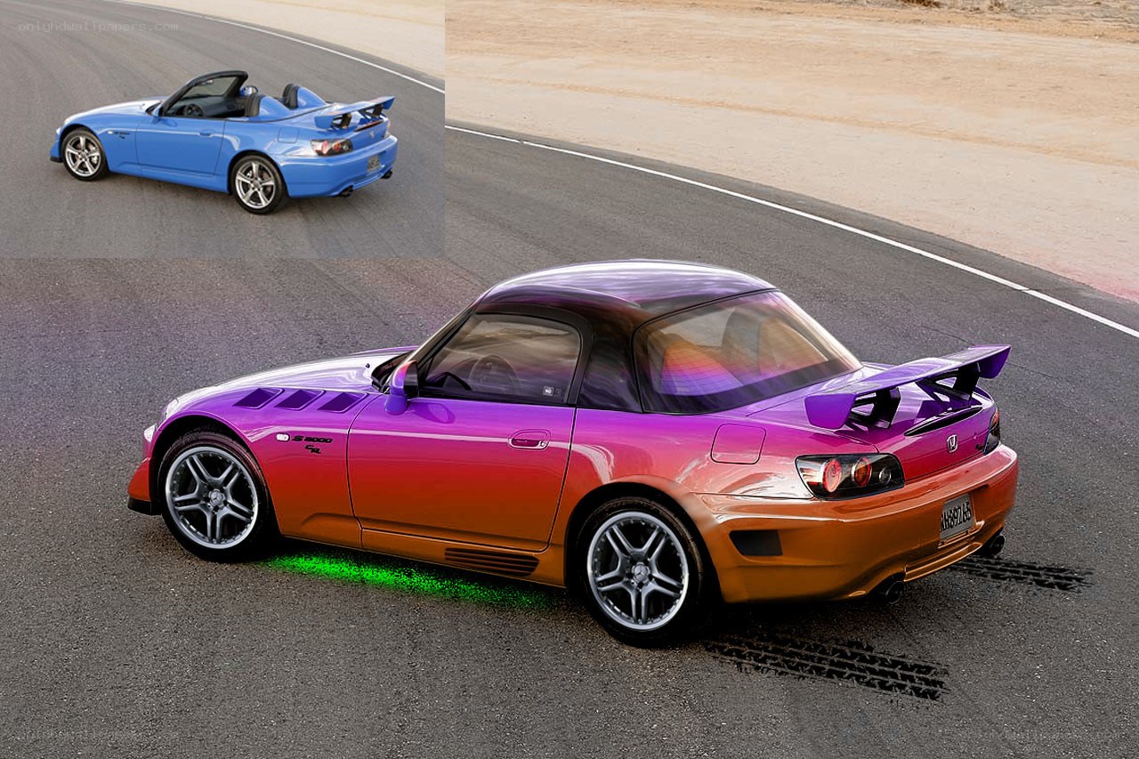 Purple Honda S2000 on track