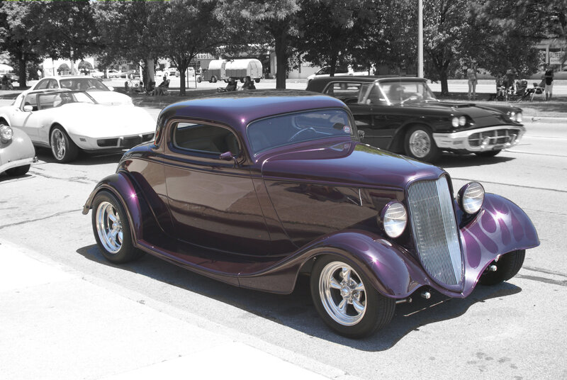 Purple Hot Rod Car — Calm, Afternoon, Photograph