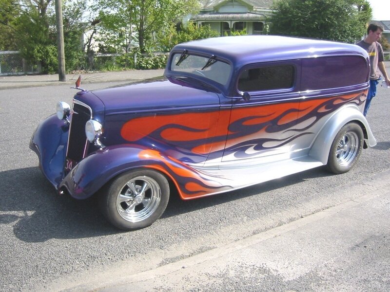 Purple Hot Rod Car — Calm, Afternoon