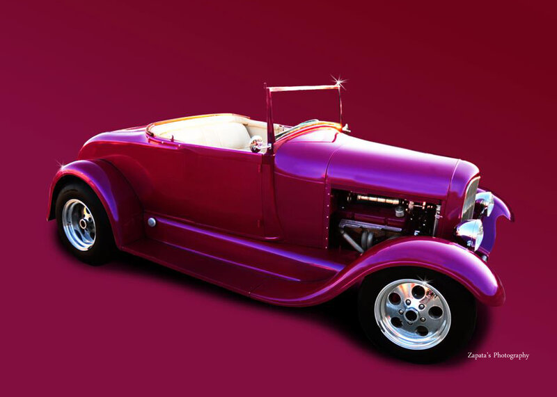 Purple Hot Rod Car — Dramatic, Photograph