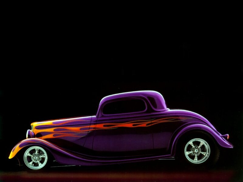 Purple Hot Rod Car — Dramatic