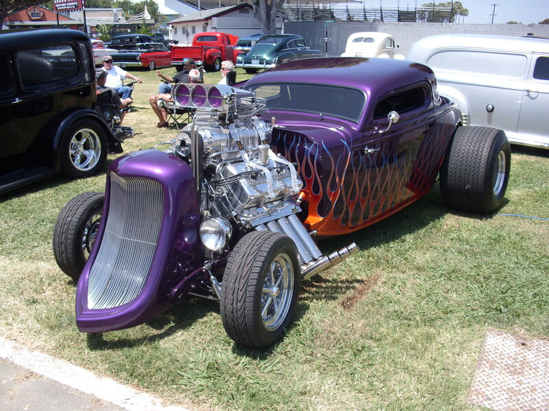 Purple Hot Rod Car — Outdoor, Afternoon, Photograph, Custom Engine