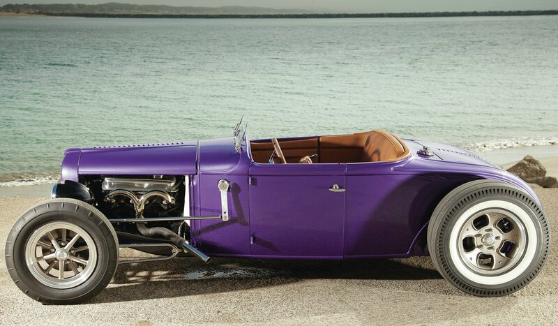 Purple Hot Rod Car — Serene, Afternoon, Photograph