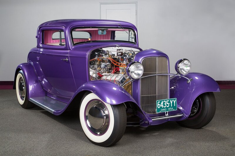 Purple Hot Rod Car — Showcase, Photograph, Engine