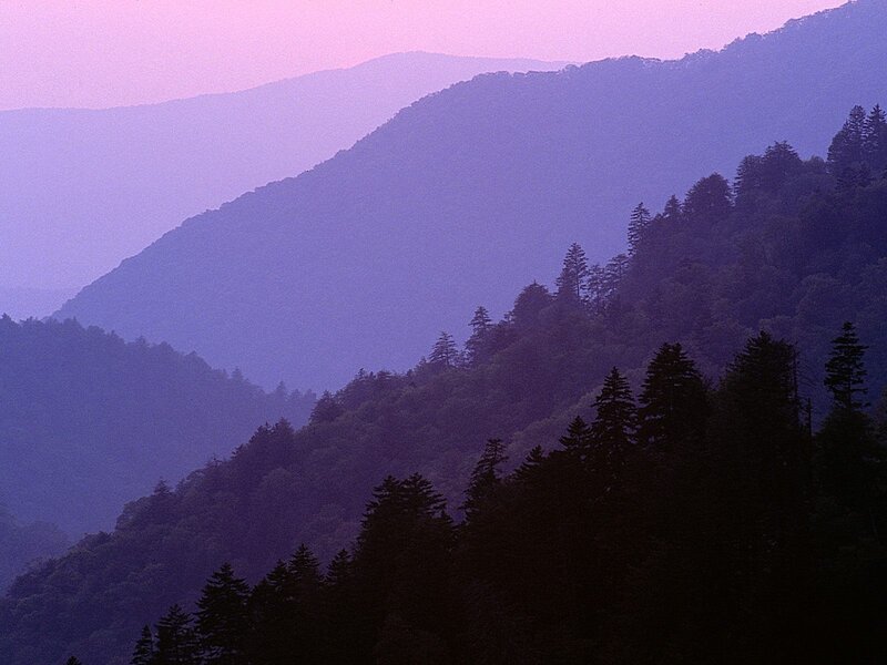 purple-hued mountain landscape