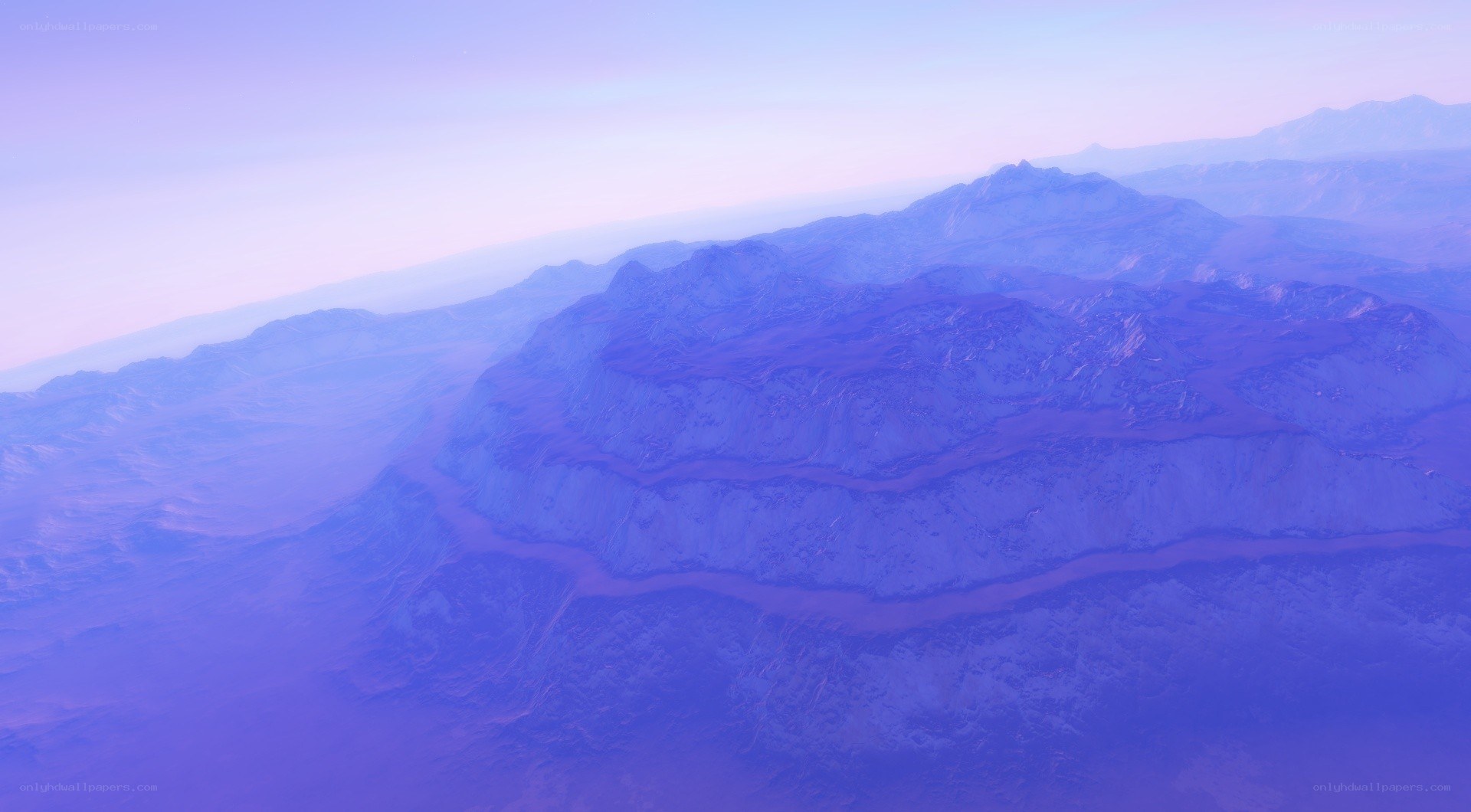 purple-hued mountain landscape