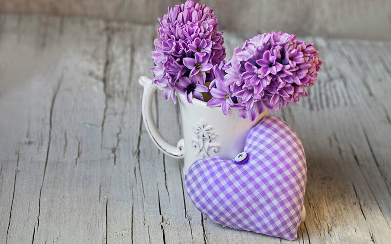Purple Hyacinths in Mug