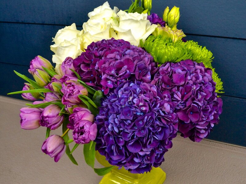 Purple Hydrangea Bouquet — Vibrant, Photograph