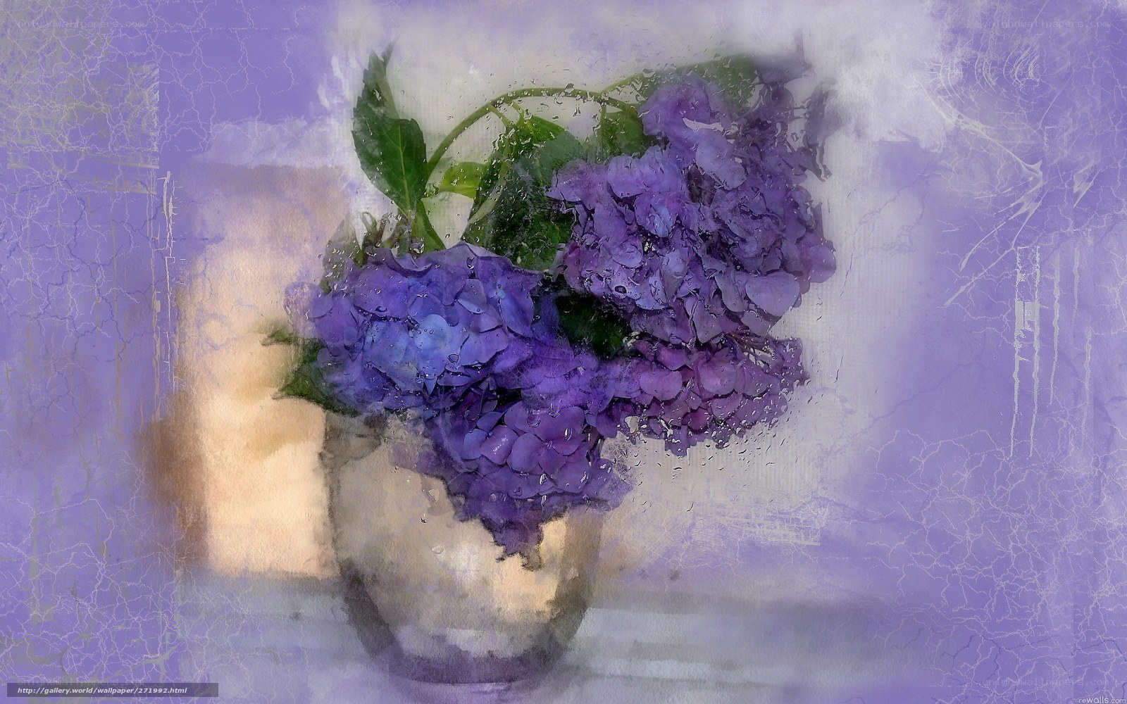 Purple hydrangeas in a vase