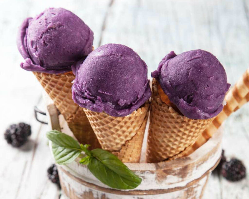 Purple Ice Cream Cones — Refreshing