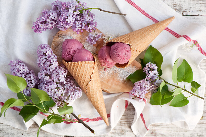 Purple Ice Cream Cones