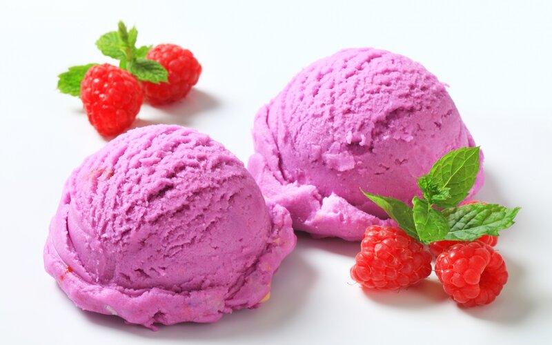Purple Ice Cream Scoops — Fresh