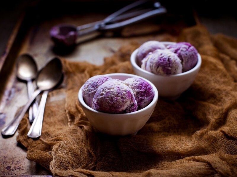Purple Ice Cream Scoops