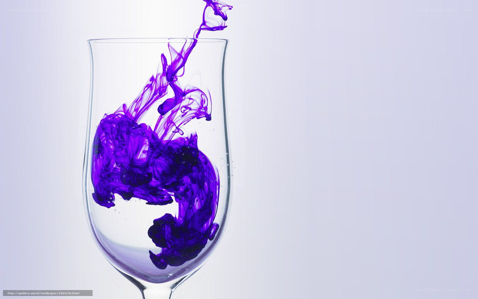 purple ink in glass