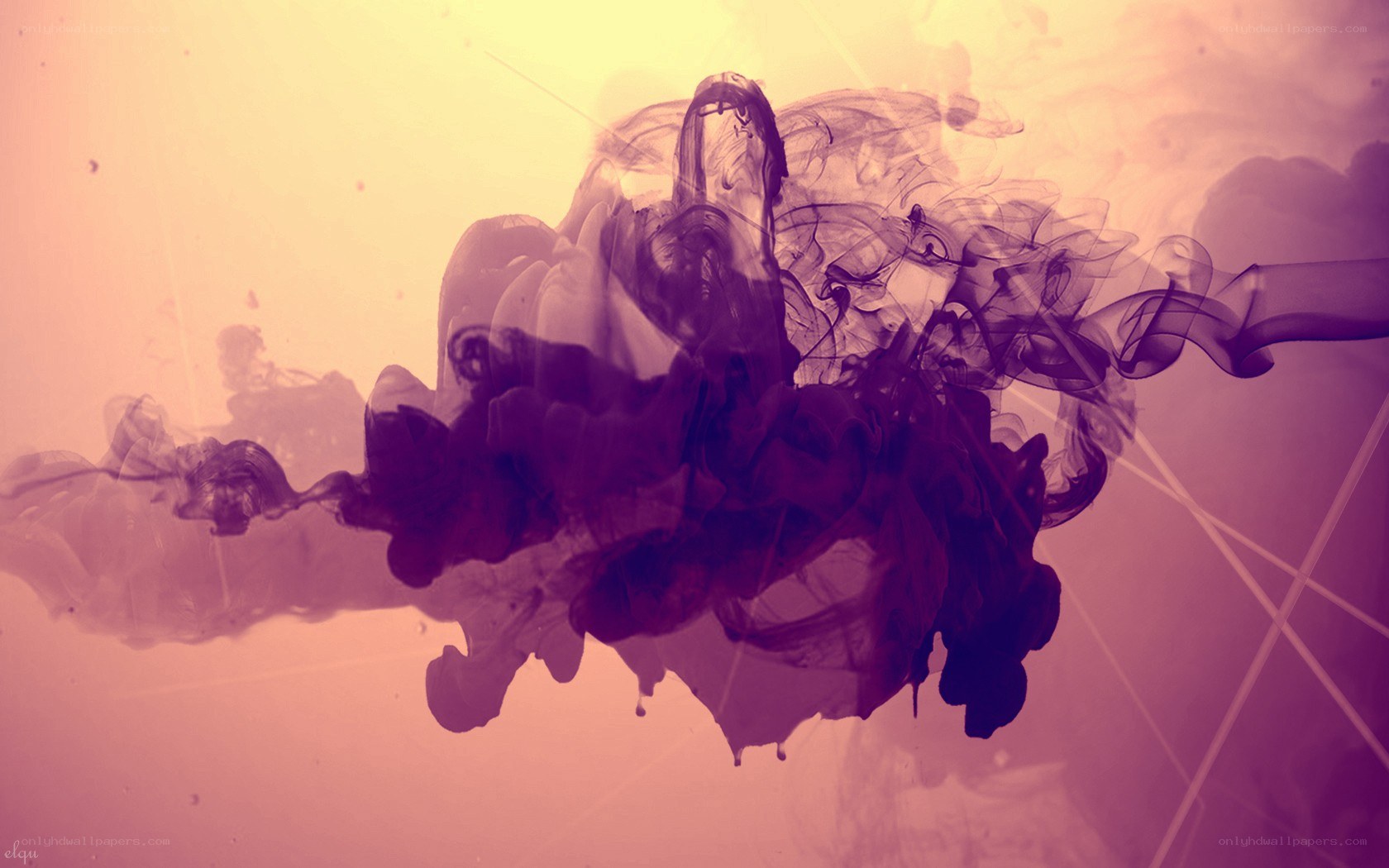 purple ink in water