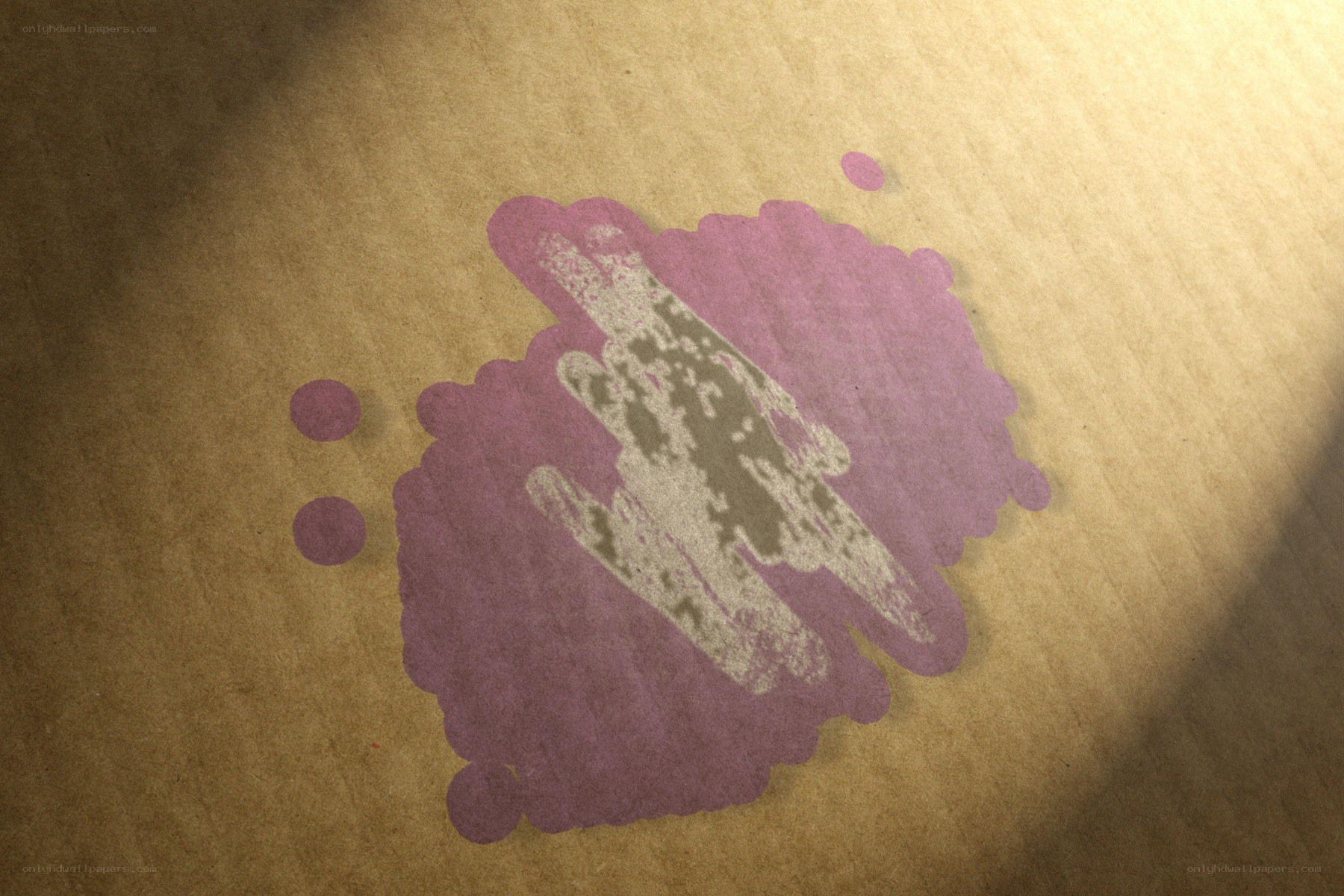 purple ink stain on brown paper
