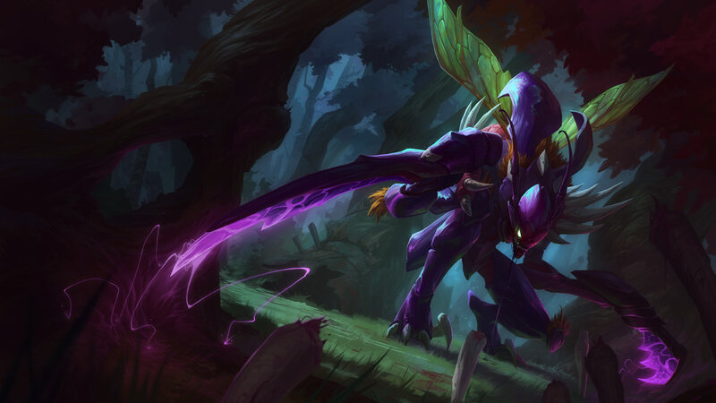 Purple Insectoid Creature — Dark, Dramatic