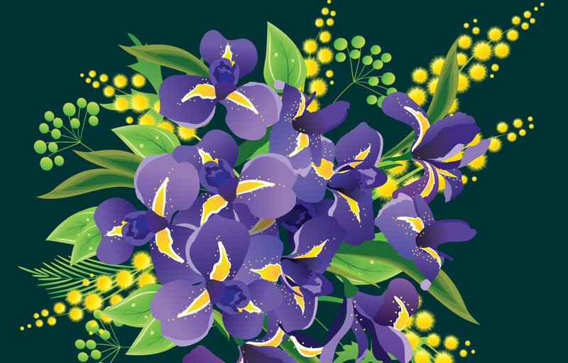 Purple Iris Bouquet — Vibrant
