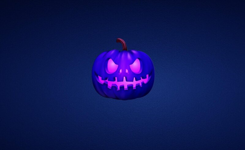 purple jack-o-lantern pumpkin