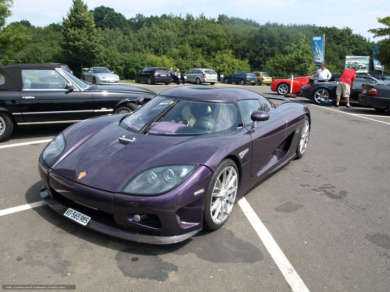 Purple Koenigsegg sports car
