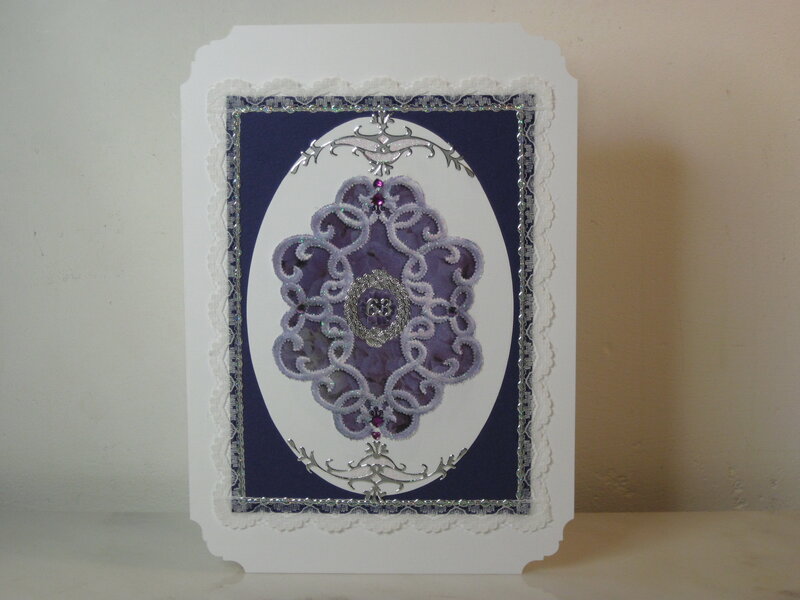purple lace birthday card