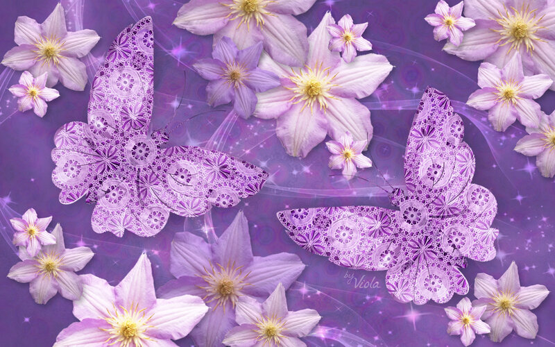 Purple Lace Butterflies
