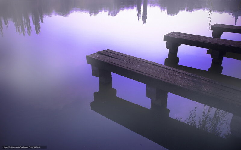 Purple lake at dawn