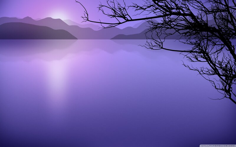 Purple lake at dusk