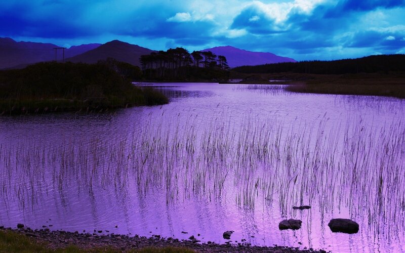 Purple Lake at Dusk — Dramatic