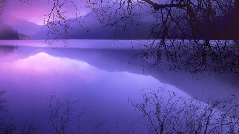 Purple Lake at Dusk — Serene