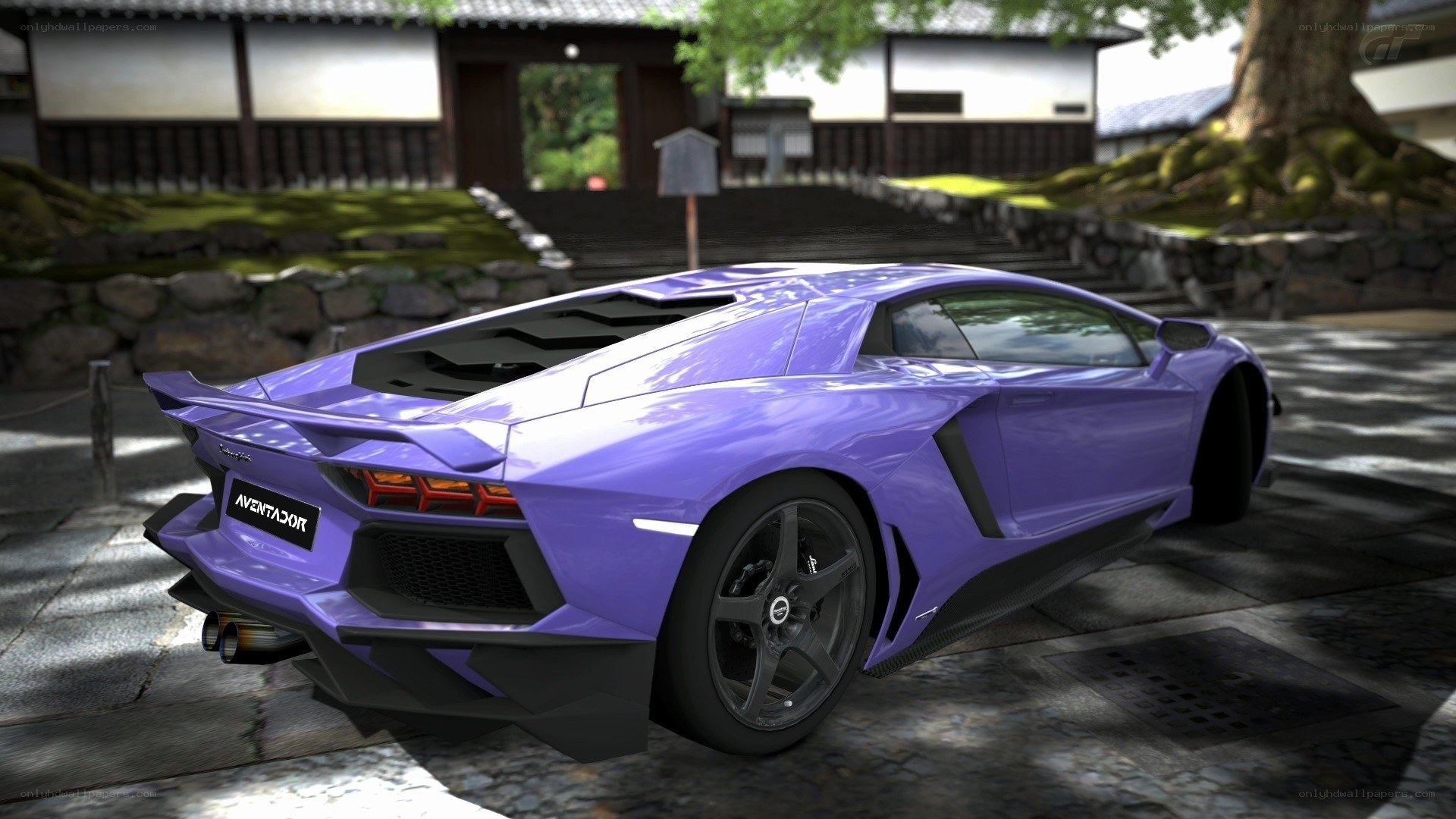 Purple Lamborghini Aventador