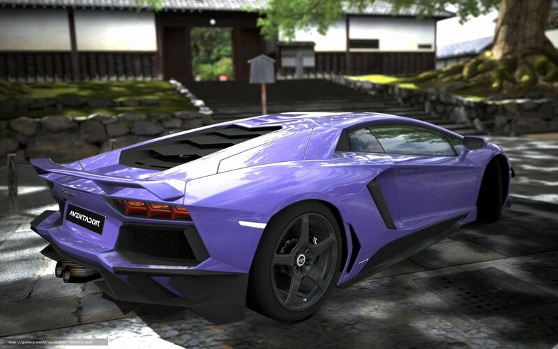 Purple Lamborghini Aventador