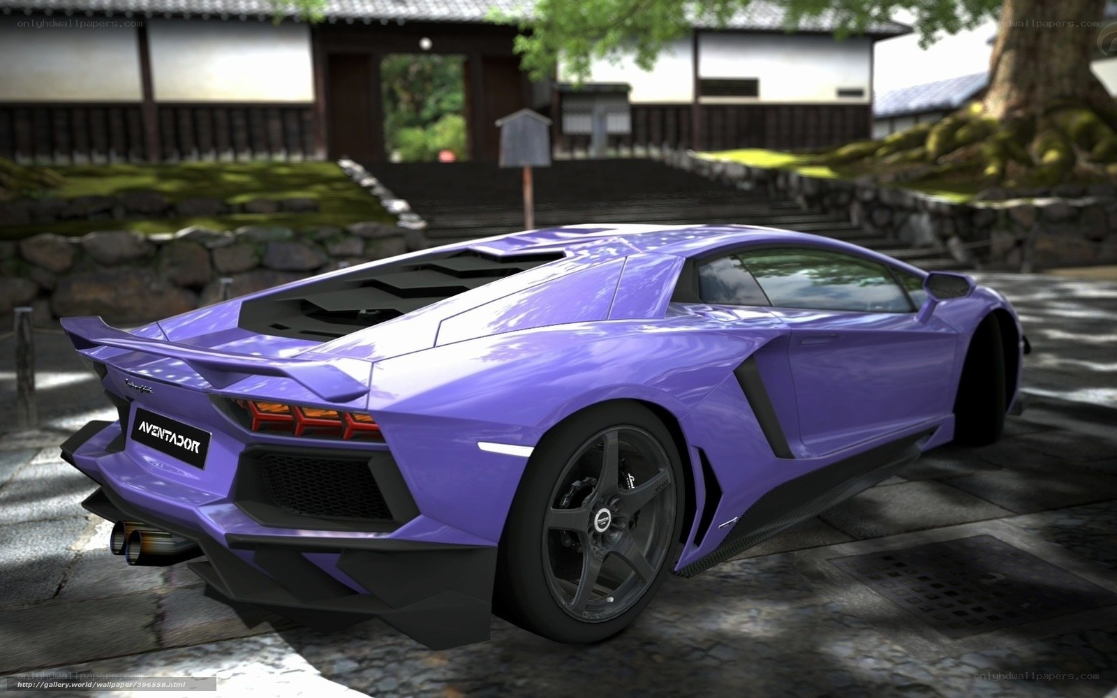 Purple Lamborghini Aventador