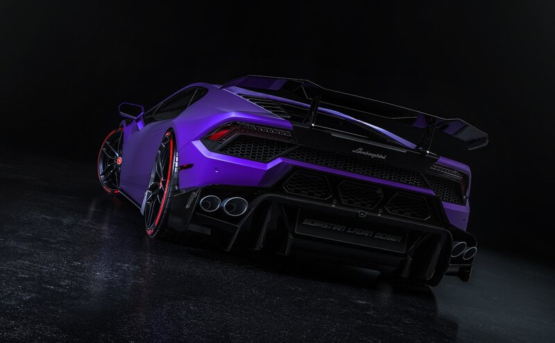 Purple Lamborghini Huracan — Dramatic