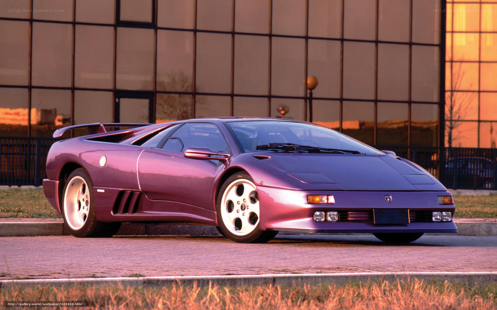 Purple Lamborghini sports car