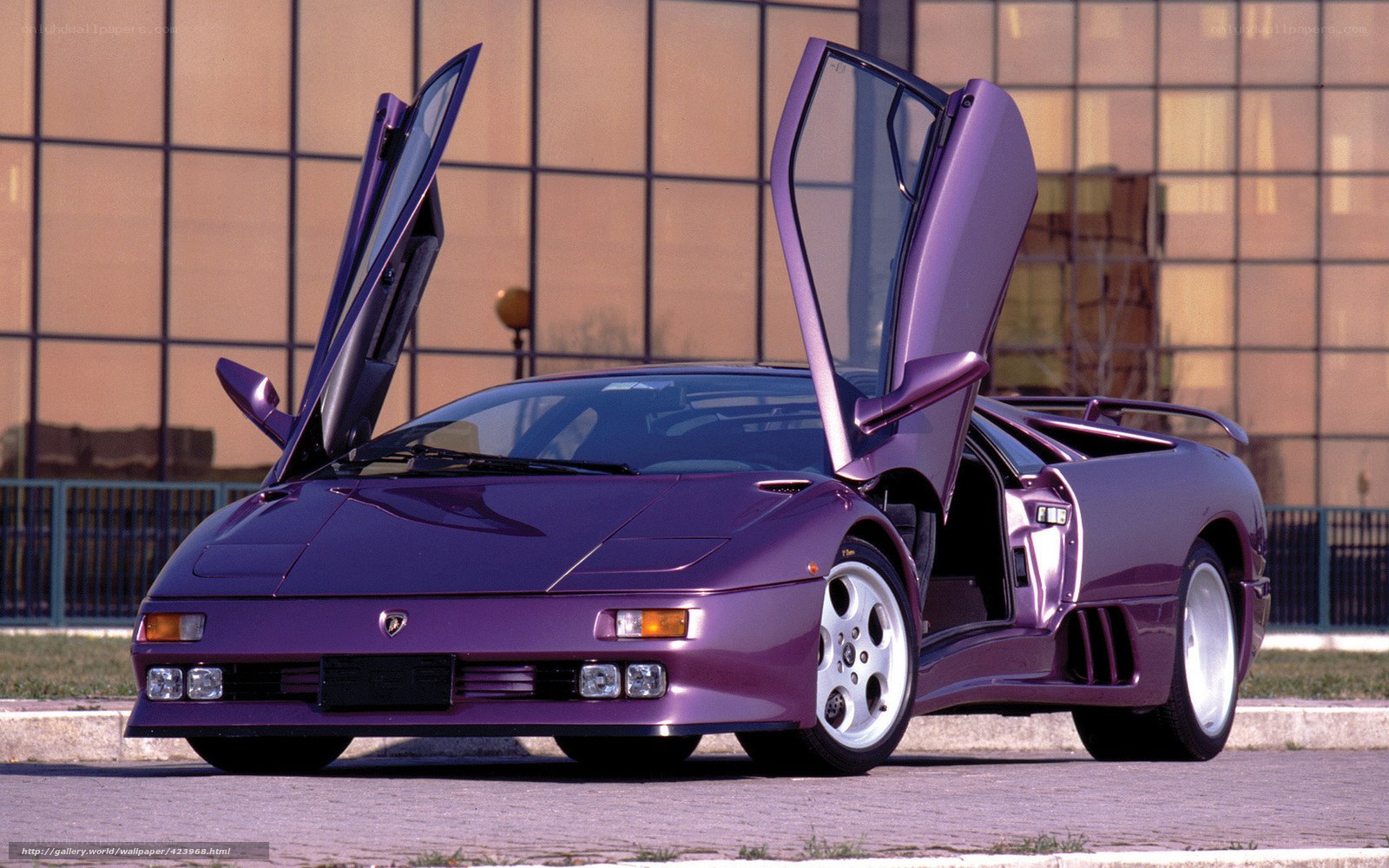 Purple Lamborghini sports car