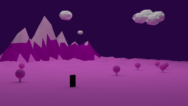 Purple Landscape with Mountains