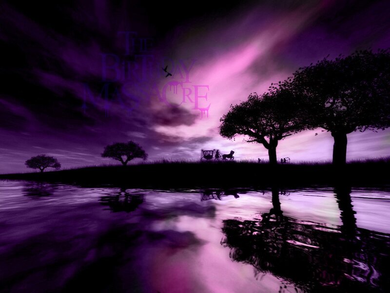 Purple landscape with text overlay