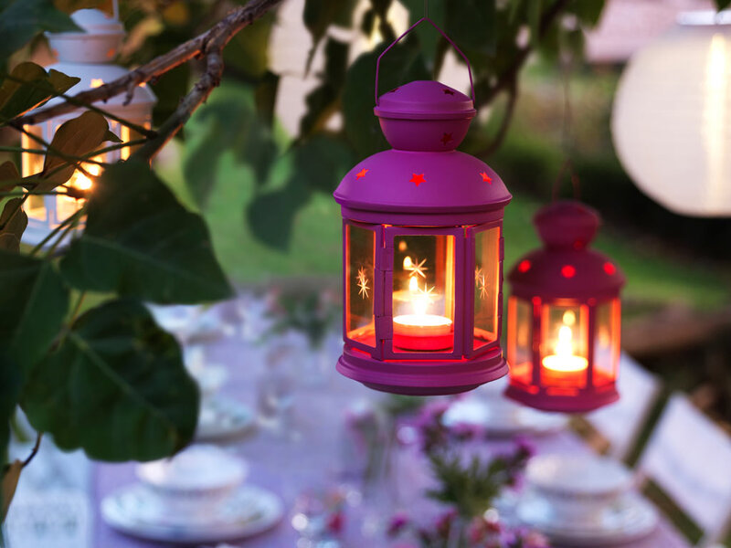 Purple Lanterns Hanging