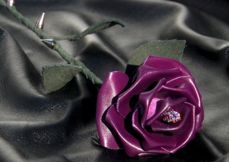 Purple Leather Rose