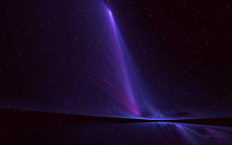 Purple Light Beam in Sky