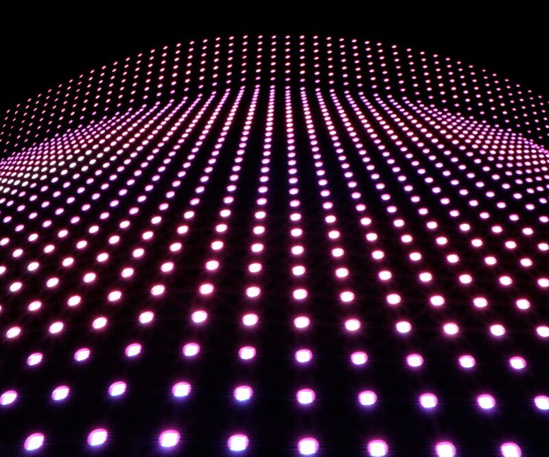purple light grid display