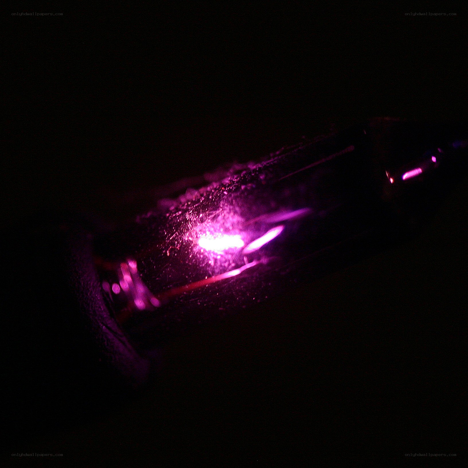 purple light in dark space