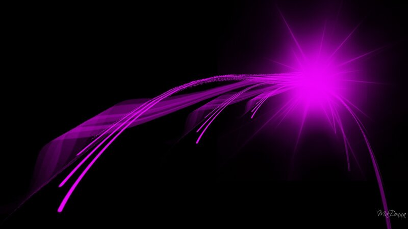 Purple Light Streaks — Dynamic, Digital Art, Starburst