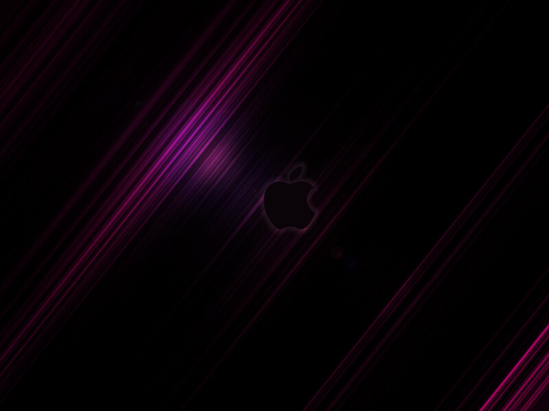 Purple light streaks with Apple logo