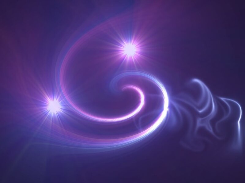 purple light swirl with stars