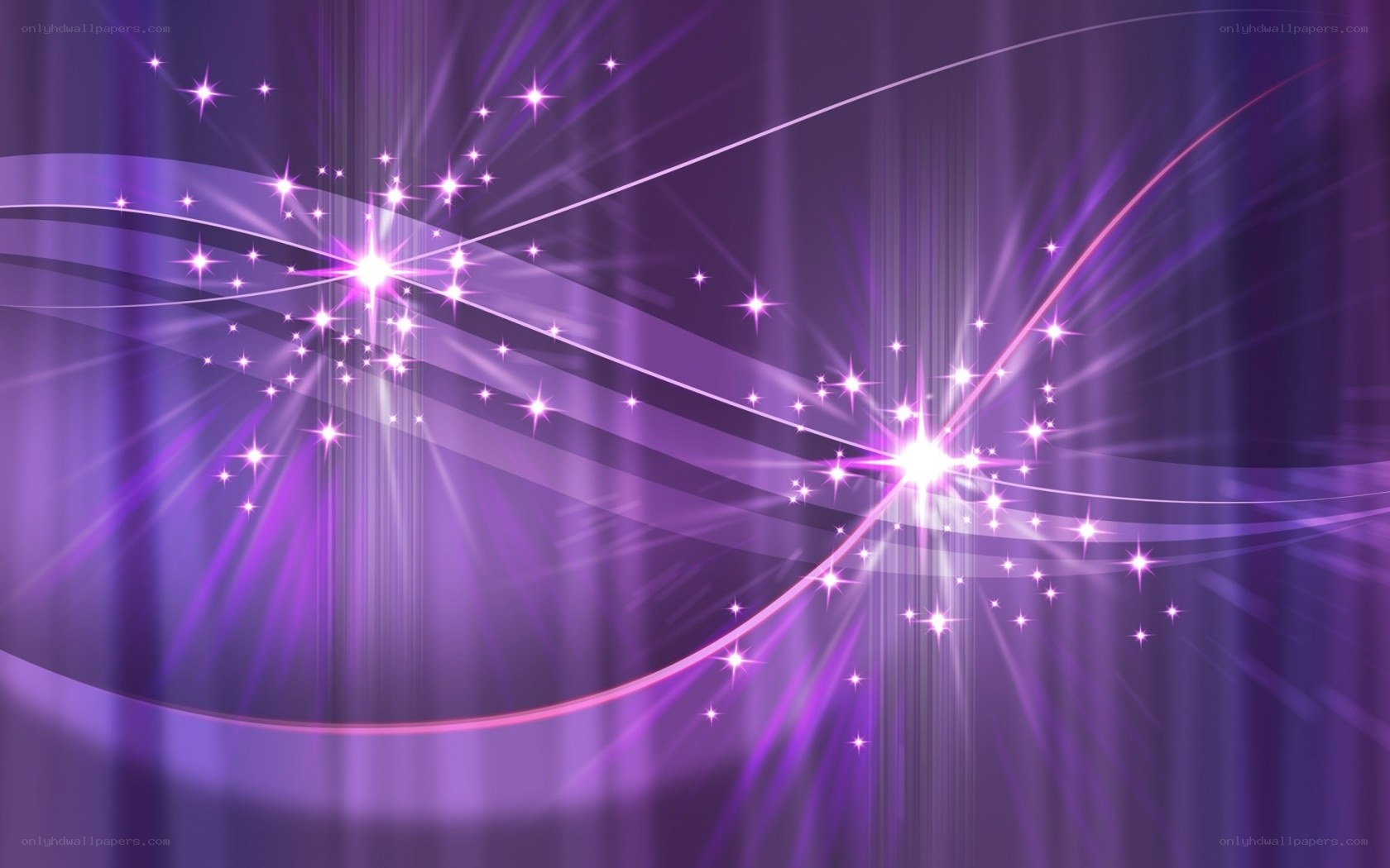purple light waves and stars