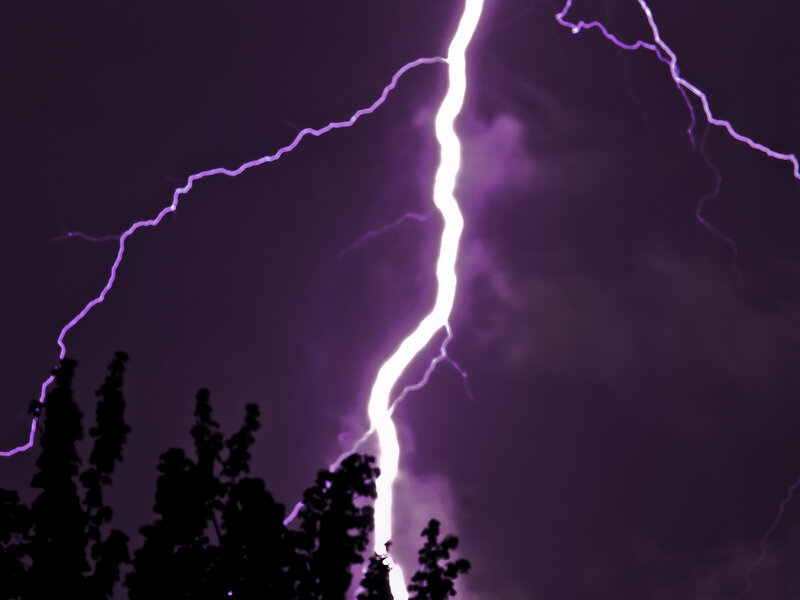 Purple Lightning Bolt — Dramatic