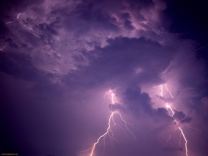 Purple lightning storm