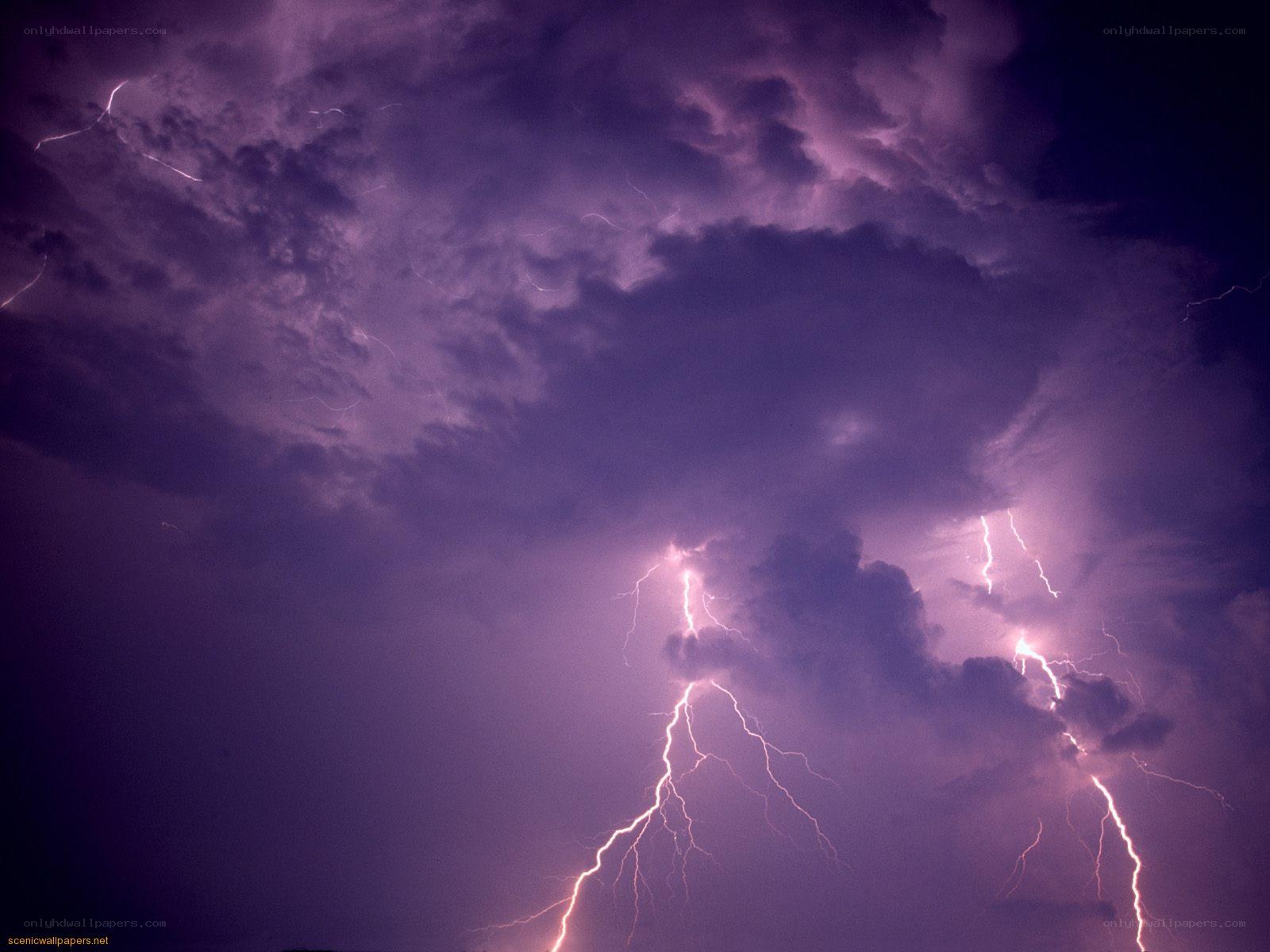 Purple lightning storm